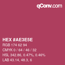 Color code: HEX #AE3E5E | qconv.com
