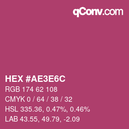 Color code: HEX #AE3E6C | qconv.com