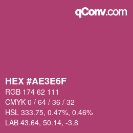 Color code: HEX #AE3E6F | qconv.com