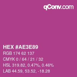 Color code: HEX #AE3E89 | qconv.com