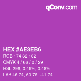 Farbcode: HEX #AE3EB6 | qconv.com