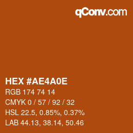 Color code: HEX #AE4A0E | qconv.com