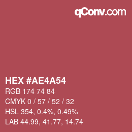 Color code: HEX #AE4A54 | qconv.com