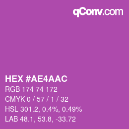 カラーコード: HEX #AE4AAC | qconv.com