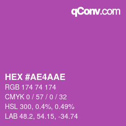 Color code: HEX #AE4AAE | qconv.com