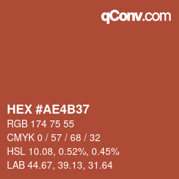 カラーコード: HEX #AE4B37 | qconv.com