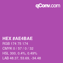 Color code: HEX #AE4BAE | qconv.com