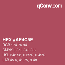 Código de color: HEX #AE4C5E | qconv.com
