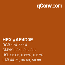 Color code: HEX #AE4D0E | qconv.com