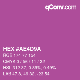 Color code: HEX #AE4D9A | qconv.com