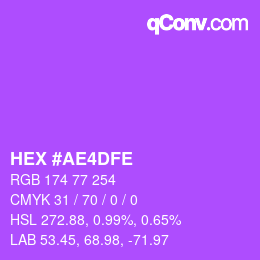 Color code: HEX #AE4DFE | qconv.com