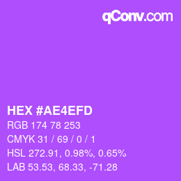 Color code: HEX #AE4EFD | qconv.com