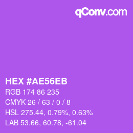 Color code: HEX #AE56EB | qconv.com