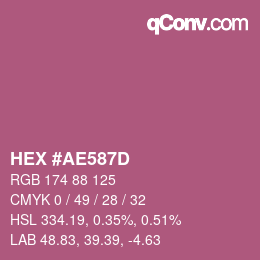 Color code: HEX #AE587D | qconv.com