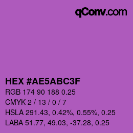 Farbcode: HEX #AE5ABC3F | qconv.com