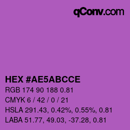Farbcode: HEX #AE5ABCCE | qconv.com