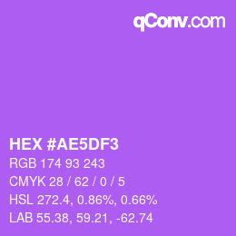 Color code: HEX #AE5DF3 | qconv.com