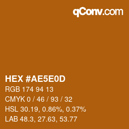 Color code: HEX #AE5E0D | qconv.com