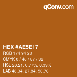 Color code: HEX #AE5E17 | qconv.com