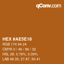 Código de color: HEX #AE5E18 | qconv.com