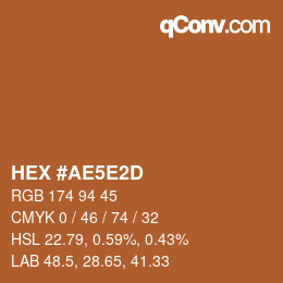 Código de color: HEX #AE5E2D | qconv.com