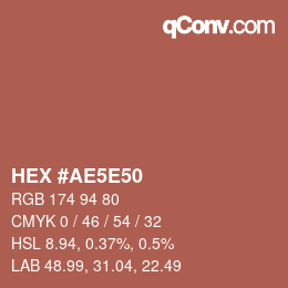 Color code: HEX #AE5E50 | qconv.com