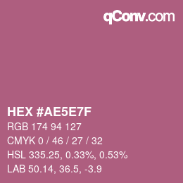 Color code: HEX #AE5E7F | qconv.com