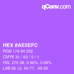 Color code: HEX #AE5EFC | qconv.com