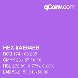 Color code: HEX #AE64EB | qconv.com