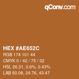 Color code: HEX #AE652C | qconv.com