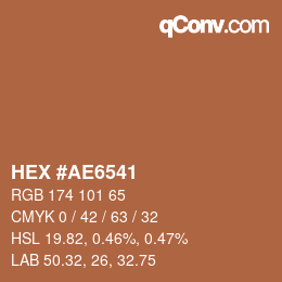 Color code: HEX #AE6541 | qconv.com