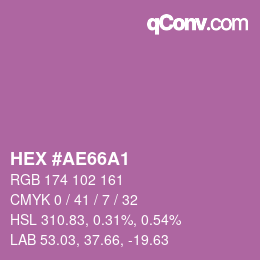 颜色代码: HEX #AE66A1 | qconv.com