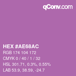 Color code: HEX #AE68AC | qconv.com