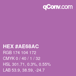 Color code: HEX #AE68AC | qconv.com