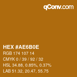Color code: HEX #AE6B0E | qconv.com