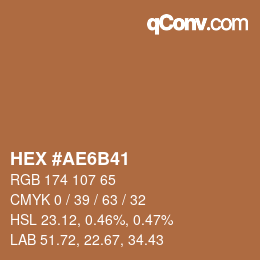 Color code: HEX #AE6B41 | qconv.com