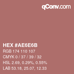 Color code: HEX #AE6E6B | qconv.com