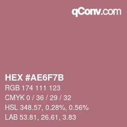 Color code: HEX #AE6F7B | qconv.com