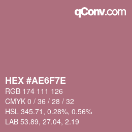 Farbcode: HEX #AE6F7E | qconv.com