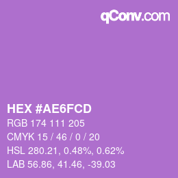 Color code: HEX #AE6FCD | qconv.com