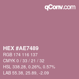 颜色代码: HEX #AE7489 | qconv.com