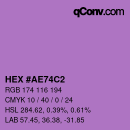 Color code: HEX #AE74C2 | qconv.com