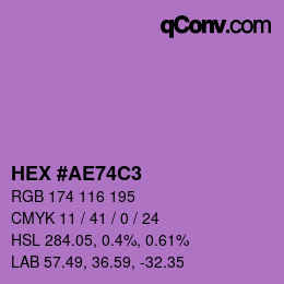カラーコード: HEX #AE74C3 | qconv.com