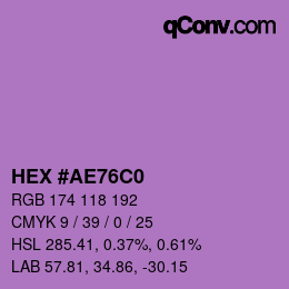 Color code: HEX #AE76C0 | qconv.com
