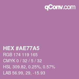 Color code: HEX #AE77A5 | qconv.com
