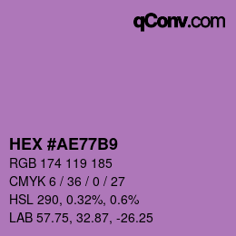 Color code: HEX #AE77B9 | qconv.com