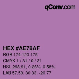 Color code: HEX #AE78AF | qconv.com