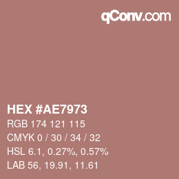 カラーコード: HEX #AE7973 | qconv.com