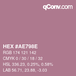 Color code: HEX #AE798E | qconv.com