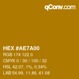 Color code: HEX #AE7A00 | qconv.com